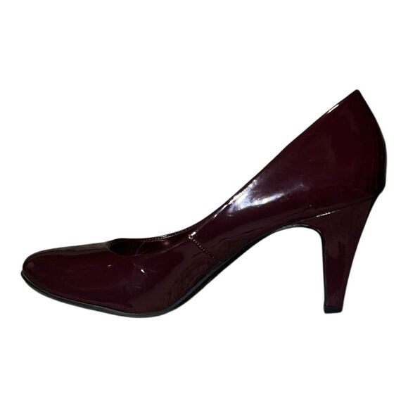 Target Merona Burgundy Maye Pumps Patent Faux Leather Heels Basic 8M EUC - Picture 4 of 10